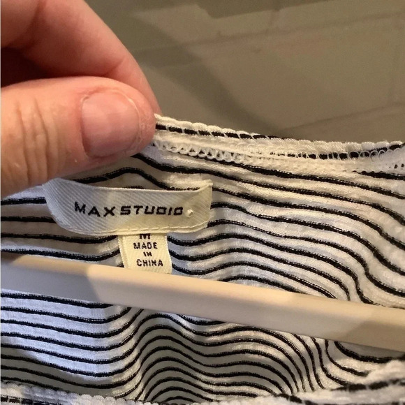 Sporty Max Studio Super Soft Black and White Side Ruched Dress Sz Medium #19 - Picture 11 of 14